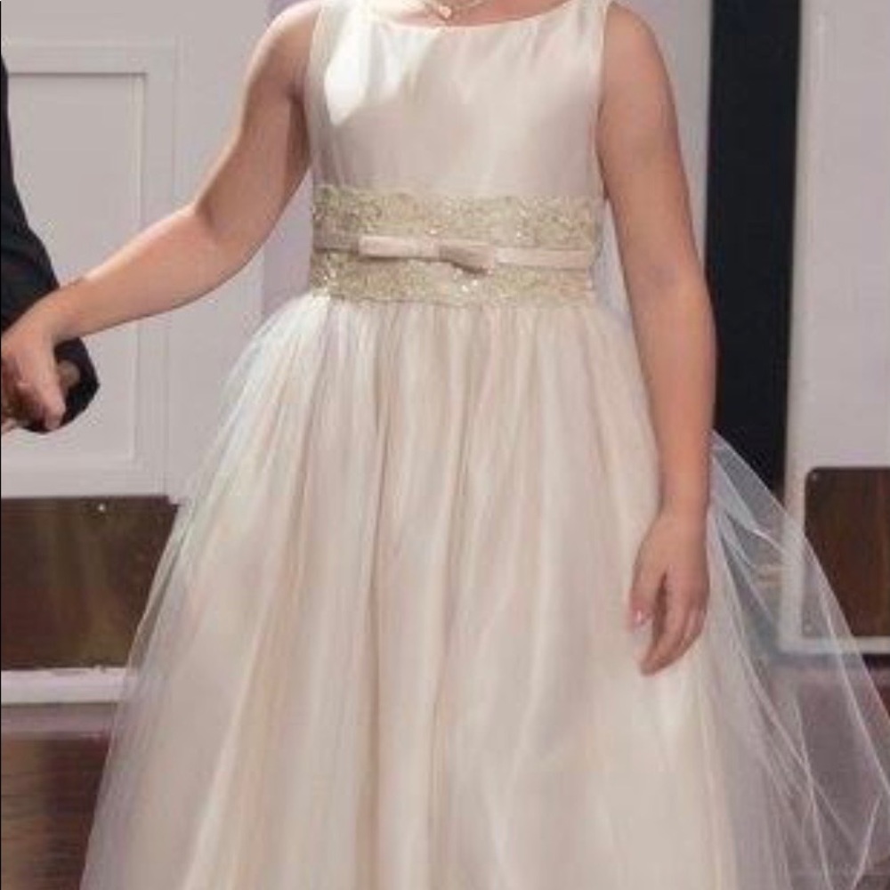 Champagne Color Flower Girl Dress size 6